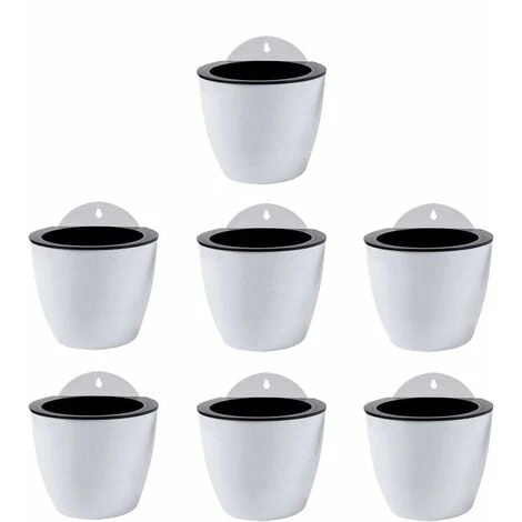 AIDUCHO Jardinières Suspendues à Arrosage Automatique Lot De 7 Deco Mural Pot De Fleur Interieur, Exterieur Decoration Murale Fenêtre Blanc Plastique, Grande, 18 Cm 3 AIDUCHO Jardinières Suspendues à Arrosage Automatique Lot De 7 Deco Mural Pot De Fleur Interieur, Exterieur Decoration Murale Fenêtre Blanc Plastique, Grande, 18 Cm
