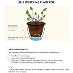 AIDUCHO Jardinières Suspendues à Arrosage Automatique Lot De 7 Deco Mural Pot De Fleur Interieur, Exterieur Decoration Murale Fenêtre Blanc Plastique, Grande, 18 Cm 9 AIDUCHO Jardinières Suspendues à Arrosage Automatique Lot De 7 Deco Mural Pot De Fleur Interieur, Exterieur Decoration Murale Fenêtre Blanc Plastique, Grande, 18 Cm -Outsunny Eda Magasin 88570494 3