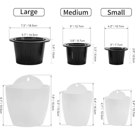 AIDUCHO Jardinières Suspendues à Arrosage Automatique Lot De 7 Deco Mural Pot De Fleur Interieur, Exterieur Decoration Murale Fenêtre Blanc Plastique, Grande, 18 Cm 6 AIDUCHO Jardinières Suspendues à Arrosage Automatique Lot De 7 Deco Mural Pot De Fleur Interieur, Exterieur Decoration Murale Fenêtre Blanc Plastique, Grande, 18 Cm – Image 4