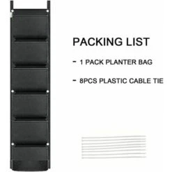 Lot De 1 Sac De Plantation Vertical à Suspendre Au Mur Pour Intérieur Ou Extérieur. Cour. Balcon. Fleurs. Herbes. Plantes Grasses. Fraises (B) -Outsunny Eda Magasin 88675085 5