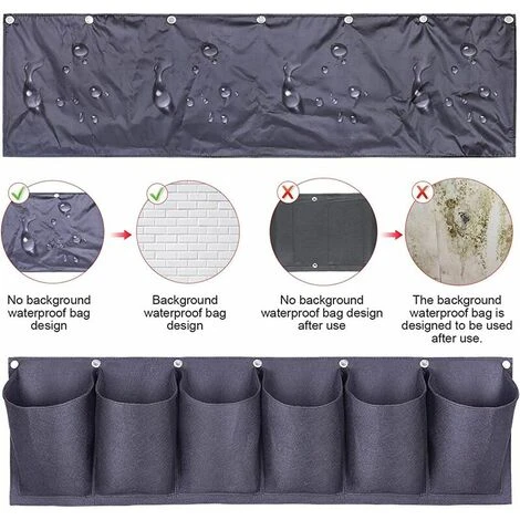 6 Poches Suspendues Jardinière Murale Mise à Niveau étanche Couche Jardin Sac De Plantation élargi Et Approfondi Poches Pour Balcon Jardin Cour Bureau Décoration De La Maison 5 6 Poches Suspendues Jardinière Murale Mise à Niveau étanche Couche Jardin Sac De Plantation élargi Et Approfondi Poches Pour Balcon Jardin Cour Bureau Décoration De La Maison – Image 3