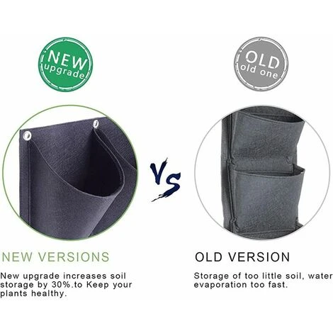 6 Poches Suspendues Jardinière Murale Mise à Niveau étanche Couche Jardin Sac De Plantation élargi Et Approfondi Poches Pour Balcon Jardin Cour Bureau Décoration De La Maison 6 6 Poches Suspendues Jardinière Murale Mise à Niveau étanche Couche Jardin Sac De Plantation élargi Et Approfondi Poches Pour Balcon Jardin Cour Bureau Décoration De La Maison – Image 4