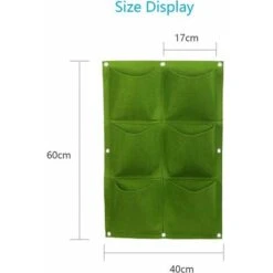 Sac à Plantes Mural,12 Pochettes  Sac De Plantation Suspendus Sac à Fleurs Vertical En Feutre Avec 6 Crochets Pour Jardin Balcon Décoration Intérieur Extérieur Vert -Outsunny Eda Magasin 88802260 5