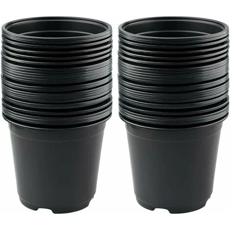 Lot De 50 Pots De Fleurs En Plastique Noir De 15 Cm Pour Plantes Succulentes, Légumes Et Boutures 3 Lot De 50 Pots De Fleurs En Plastique Noir De 15 Cm Pour Plantes Succulentes, Légumes Et Boutures