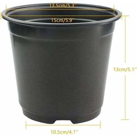 Lot De 50 Pots De Fleurs En Plastique Noir De 15 Cm Pour Plantes Succulentes, Légumes Et Boutures 4 Lot De 50 Pots De Fleurs En Plastique Noir De 15 Cm Pour Plantes Succulentes, Légumes Et Boutures – Image 2