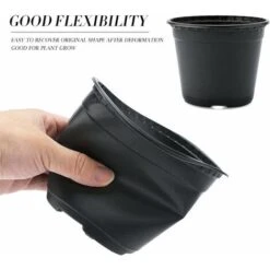 Lot De 50 Pots De Fleurs En Plastique Noir De 15 Cm Pour Plantes Succulentes, Légumes Et Boutures 9 Lot De 50 Pots De Fleurs En Plastique Noir De 15 Cm Pour Plantes Succulentes, Légumes Et Boutures -Outsunny Eda Magasin 88865448 3