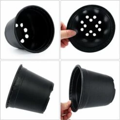 Lot De 50 Pots De Fleurs En Plastique Noir De 15 Cm Pour Plantes Succulentes, Légumes Et Boutures 10 Lot De 50 Pots De Fleurs En Plastique Noir De 15 Cm Pour Plantes Succulentes, Légumes Et Boutures -Outsunny Eda Magasin 88865448 4