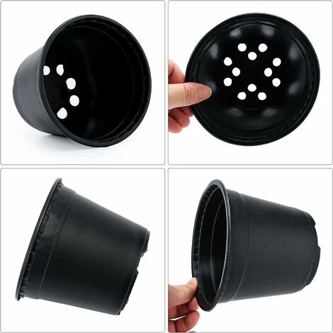 Lot De 50 Pots De Fleurs En Plastique Noir De 15 Cm Pour Plantes Succulentes, Légumes Et Boutures 6 Lot De 50 Pots De Fleurs En Plastique Noir De 15 Cm Pour Plantes Succulentes, Légumes Et Boutures – Image 4