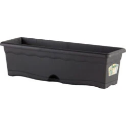 Jardinière Avec Plaque Intégrée Couleur Anthracite 60x20cm