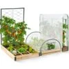 Kit Complet 3 Bacs Modulables Carrés Potager Et Serre à Tomates + Treillis + Housse 1 Kit Complet 3 Bacs Modulables Carrés Potager Et Serre à Tomates + Treillis + Housse -Outsunny Eda Magasin 89262713 1