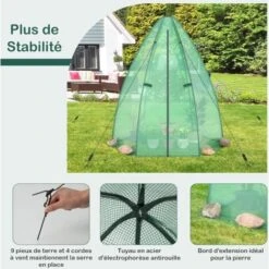 RELAX4LIFE Serre De Jardin 160X160X183cm Avec Housse De Protection, Serre Pour Plantes Avec Porte à Fermeture à Glissière Et Fenêtre Enroulable, Résistant Aux Intempéries, Pour Jardin, Balcon -Outsunny Eda Magasin 89332147 3