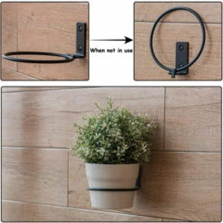 3 Pcs Support Pot De Fleur Anneau En Métal Supports Muraux Pour Pot De Fleurs Avec Vis Pour Jardins Couloirs Terrasses - S -Outsunny Eda Magasin 89384190 4