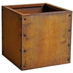 Carré Potager En Acier Rouillé 40x40x40 Cm