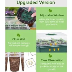 Mini Serre Pour Plantes, 6 Pièces 72 Cellules Intérieure Plateau Semis Bac à Semis Pépinière Boîte De Culture Avec Couvercle Et Ventilation Durables -Outsunny Eda Magasin 89651162 3