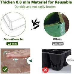 Mini Serre Pour Plantes, 6 Pièces 72 Cellules Intérieure Plateau Semis Bac à Semis Pépinière Boîte De Culture Avec Couvercle Et Ventilation Durables -Outsunny Eda Magasin 89651162 4