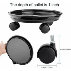 Lot De 2 Plante Caddy,Pot De Fleurs Rond Support De Plante En Pot Sur Roues,Heavy Duty Rack Sur Roulettes Dolly Chariot Soucoupe Bac Palette Avec Roulettes Universelles Pour L'intérieur Ou Exté -Outsunny Eda Magasin 89651899 3