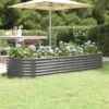Jardinière De Jardin Acier Enduit De Poudre 224x80x36 Cm Gris -Outsunny Eda Magasin 89826412 1
