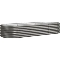 Jardinière De Jardin Acier Enduit De Poudre 224x80x36 Cm Gris -Outsunny Eda Magasin 89826412 2