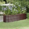 Jardinière De Jardin Acier Enduit De Poudre 296x80x68 Cm Marron -Outsunny Eda Magasin 89827379 1
