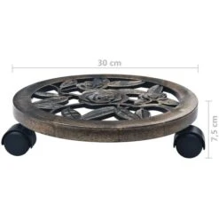 UNIQUEChariots Pour Plantes 6 Pcs Bronze 30 Cm Plastique3,62 Kg,Magnifique & Montage Facile67220 -Outsunny Eda Magasin 90130796 4