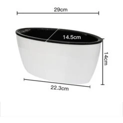 Super Grand Planteur De Fleurs En Plastique Forme Rectangulaire Pots Absorbant L'eau Style Nordique Intérieur Pot De Fleur à Arrosage Automatique 01en Tant Que Pic