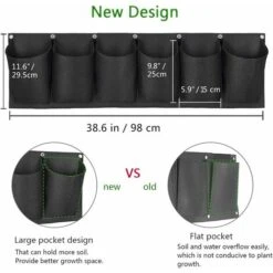6 Poches Mur Vegetal Exterieur Sac De Plantation Sac à Plantes Mural Verticale Jardiniere Suspendue Pour Interieur Balcon Jardin Décoration -Outsunny Eda Magasin 90716930 5