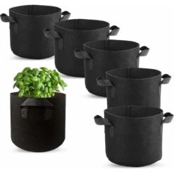 6 Pcs Sac Plantation, Non Tissé Pot En Tissu Avec Poignées Pour Plantation Pommes De Terre Tomates Fraises Végétale Fleurs Et Autres Plantes (2 Gallons)