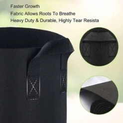 6 Pcs Sac Plantation, Non Tissé Pot En Tissu Avec Poignées Pour Plantation Pommes De Terre Tomates Fraises Végétale Fleurs Et Autres Plantes (2 Gallons) -Outsunny Eda Magasin 90718005 3