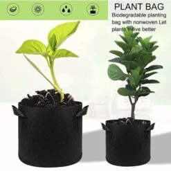 6 Pcs Sac Plantation, Non Tissé Pot En Tissu Avec Poignées Pour Plantation Pommes De Terre Tomates Fraises Végétale Fleurs Et Autres Plantes (2 Gallons) -Outsunny Eda Magasin 90718005 5
