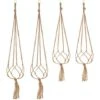 4 PCS Pot Suspendu Plante,Porte Plantes Int��rieur Ou Ext��rieur Suspension Plante Macram�� Cintre D��coration Du Jardin Avec 4 Jambes En Corde -Outsunny Eda Magasin 90825914 1