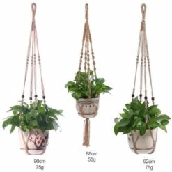 Corde De Plante En Macramé Support De Pot Suspendu Porte-plante Crochet De Suspension Pour Plantes D'intérieur Décoration De Jardin Extérieur Avec, 3 Pièces(1)