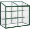 OUTSUNNY Mini Serre De Jardin 3 Niveaux Dim. 110L X 60l X 98H Cm Double Porte Toit Ouvrant Alu. Vert Polycarbonate -Outsunny Eda Magasin 91064998 1