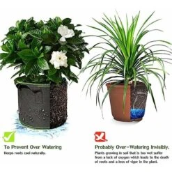 Sacs De Culture, Sacs à Plantes De Jardin 5 5 Gallons / 20L Respirant Non Tissé Avec Poignées -Outsunny Eda Magasin 91100985 5