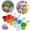 Large Metal Flower Pot Vase Bucket Hanging Garden Planter With Drainage Hole, Balcony Home Decor, Detachable Hook (10 Pcs With Assorted 10 Colours) -Outsunny Eda Magasin 91528855 1