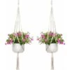 Macrame Suspension Plante Porte Suspendre Décoration Du Jardin Intérieur Extérieur Suspendus Planteur Panier (2 Paquets) -Outsunny Eda Magasin 91593452 1