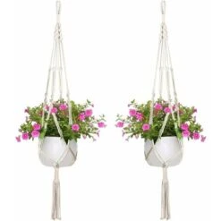 Macrame Suspension Plante Porte Suspendre Décoration Du Jardin Intérieur Extérieur Suspendus Planteur Panier (2 Paquets)