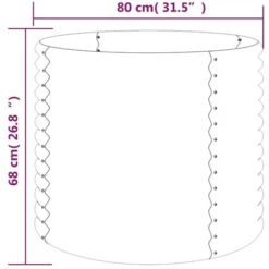 JOLI® Mode Jardinière De Jardin Acier Enduit De Poudre 80x80x68 Cm Gris - Jardinière Extérieur - BAC A FLEUR TOP95141 -Outsunny Eda Magasin 92527939 4