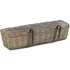 Lot De 2 Jardinières De Jardin - Balconnière à Fleurs Osier Avec Doublure En PE 60 Cm BV924155 - BonneVie -Outsunny Eda Magasin 92603633 3