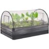 Carré Potager En Métal Avec Housse Châssis Rectangulaire 115x80 CM Gris Anthracite -Outsunny Eda Magasin 92751595 1
