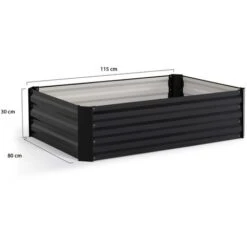 Carré Potager En Métal Avec Housse Châssis Rectangulaire 115x80 CM Gris Anthracite 10 Carré Potager En Métal Avec Housse Châssis Rectangulaire 115x80 CM Gris Anthracite -Outsunny Eda Magasin 92751595 4