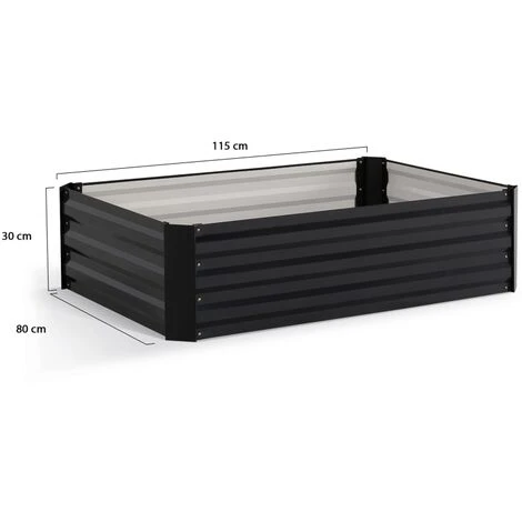 Carré Potager En Métal Avec Housse Châssis Rectangulaire 115x80 CM Gris Anthracite 6 Carré Potager En Métal Avec Housse Châssis Rectangulaire 115x80 CM Gris Anthracite – Image 4