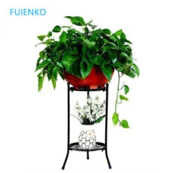 None Porte-plantes Tabouret Porte-fleurs Coleur De Noir 25x25x50cm
