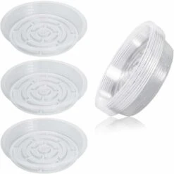 10 Pcs Soucoupes à Plantes Transparent Pour Pots, Soucoupe Plastique De Fleurs Pour Plante Intérieur Et Extérieur - Soucoupes Rondes 8 In