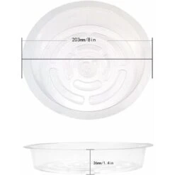 10 Pcs Soucoupes à Plantes Transparent Pour Pots, Soucoupe Plastique De Fleurs Pour Plante Intérieur Et Extérieur - Soucoupes Rondes 8 In -Outsunny Eda Magasin 94234462 5