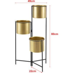 Nova Réglez 3 Porte-fleurs Idéal Pour Chaque Espace De La Maison Vases Colorées En Or Et Cadre Noir -Outsunny Eda Magasin 94571959 3