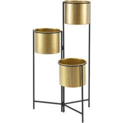 Nova Réglez 3 Porte-fleurs Idéal Pour Chaque Espace De La Maison Vases Colorées En Or Et Cadre Noir -Outsunny Eda Magasin 94571959 4