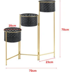Nova Ensemble De 3 Porteurs Intérieurs Noirs Et Structure Pliante En Or Pliante -Outsunny Eda Magasin 94571999 3
