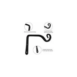 Crochets De Suspension Muraux, Supports De Panier Suspendu En Fer Forgé En Métal Accessoires Pour Mangeoires à Oiseaux, Plantes, Lanternes, Carillons éoliens, Noirs (Paquet De 2) -Outsunny Eda Magasin 94588217 4