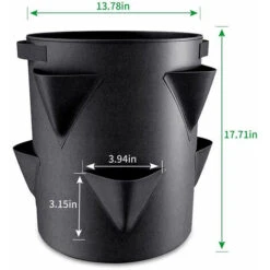 Lot De 2 Sacs De Culture Pour Fraises De Culture Latérales, Tissu Non Tissé Respirant Avec Poignée Renforcée (noir)