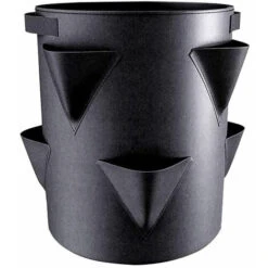 Lot De 2 Sacs De Culture Pour Fraises De Culture Latérales, Tissu Non Tissé Respirant Avec Poignée Renforcée (noir) -Outsunny Eda Magasin 94633360 4